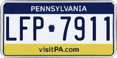 PA license plate LFP7911