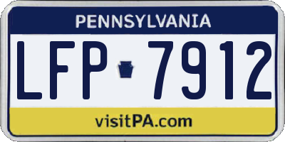PA license plate LFP7912