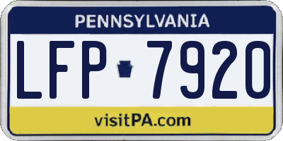 PA license plate LFP7920