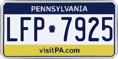 PA license plate LFP7925