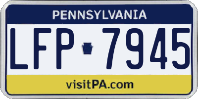 PA license plate LFP7945