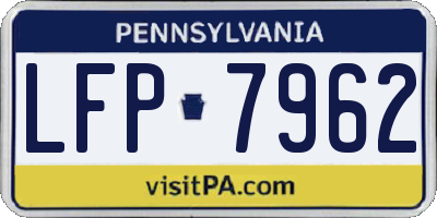 PA license plate LFP7962