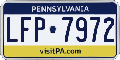 PA license plate LFP7972