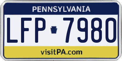 PA license plate LFP7980