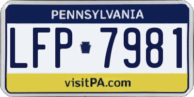 PA license plate LFP7981