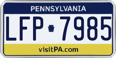 PA license plate LFP7985