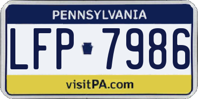 PA license plate LFP7986