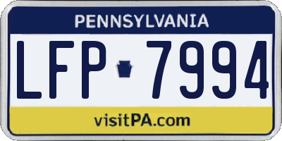 PA license plate LFP7994