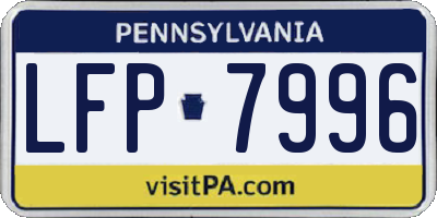 PA license plate LFP7996