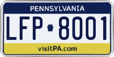 PA license plate LFP8001