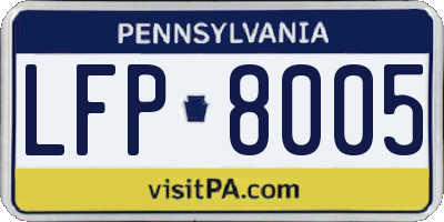 PA license plate LFP8005