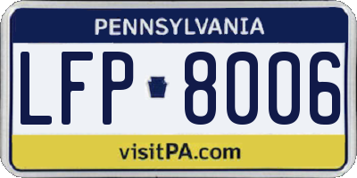 PA license plate LFP8006