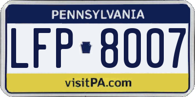 PA license plate LFP8007