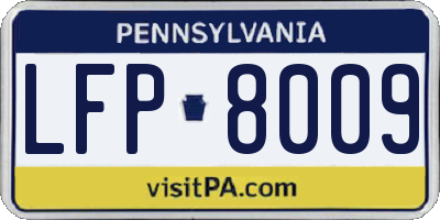 PA license plate LFP8009