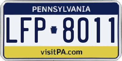 PA license plate LFP8011