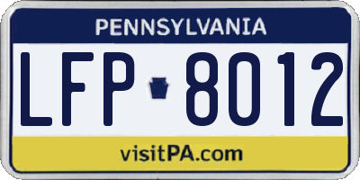PA license plate LFP8012
