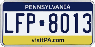PA license plate LFP8013