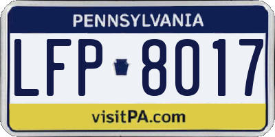 PA license plate LFP8017