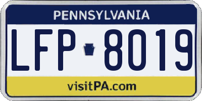PA license plate LFP8019