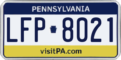 PA license plate LFP8021