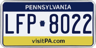 PA license plate LFP8022