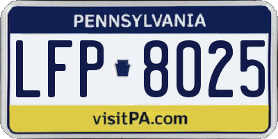 PA license plate LFP8025