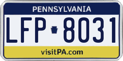 PA license plate LFP8031