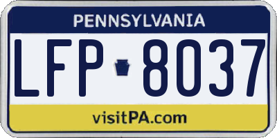 PA license plate LFP8037