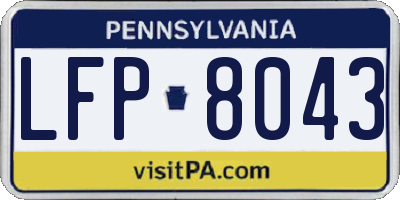 PA license plate LFP8043