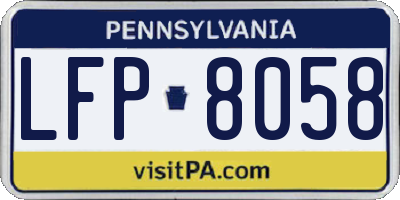 PA license plate LFP8058
