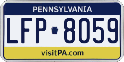PA license plate LFP8059
