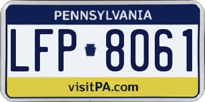 PA license plate LFP8061