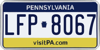 PA license plate LFP8067