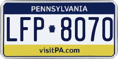 PA license plate LFP8070