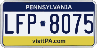 PA license plate LFP8075