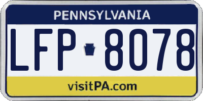 PA license plate LFP8078