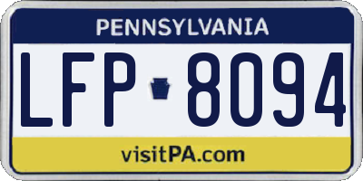 PA license plate LFP8094