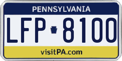 PA license plate LFP8100