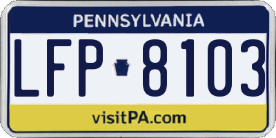 PA license plate LFP8103