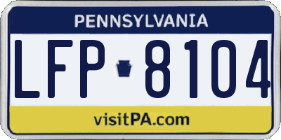 PA license plate LFP8104