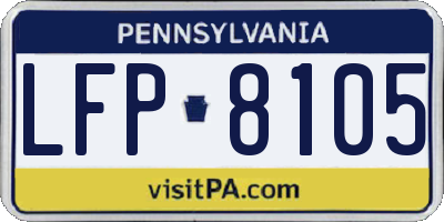 PA license plate LFP8105