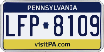 PA license plate LFP8109