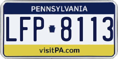PA license plate LFP8113