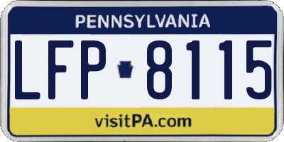 PA license plate LFP8115