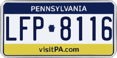 PA license plate LFP8116