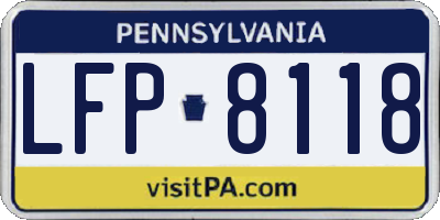 PA license plate LFP8118