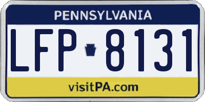 PA license plate LFP8131