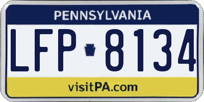 PA license plate LFP8134