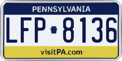 PA license plate LFP8136