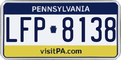 PA license plate LFP8138
